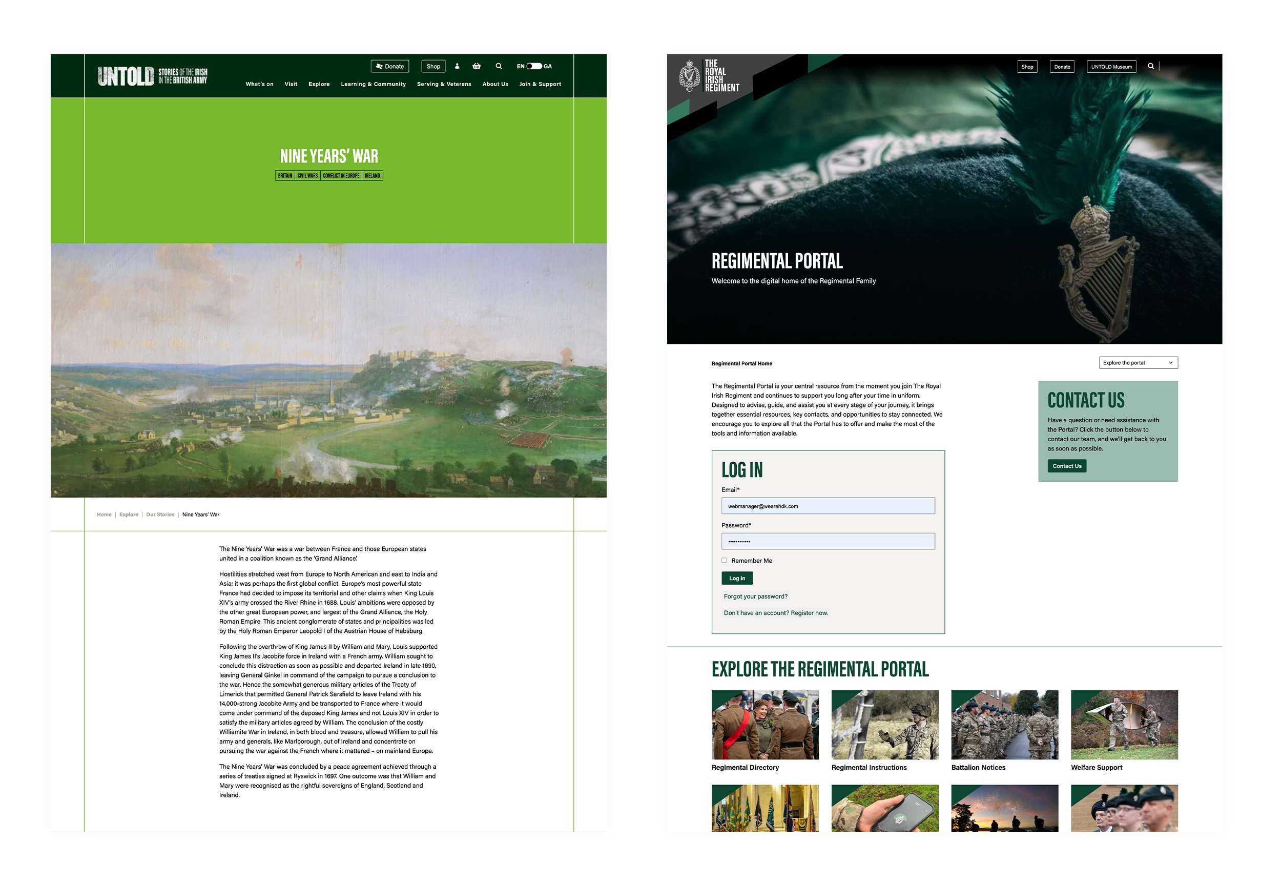Untold: Stories of the Irish in the British Army website