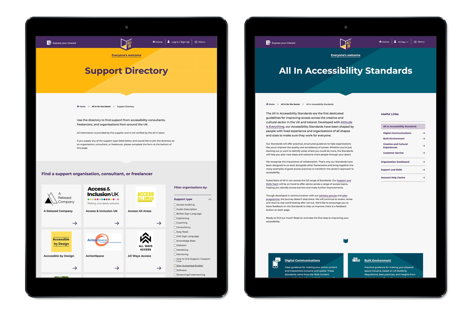 Arts Council England All In website