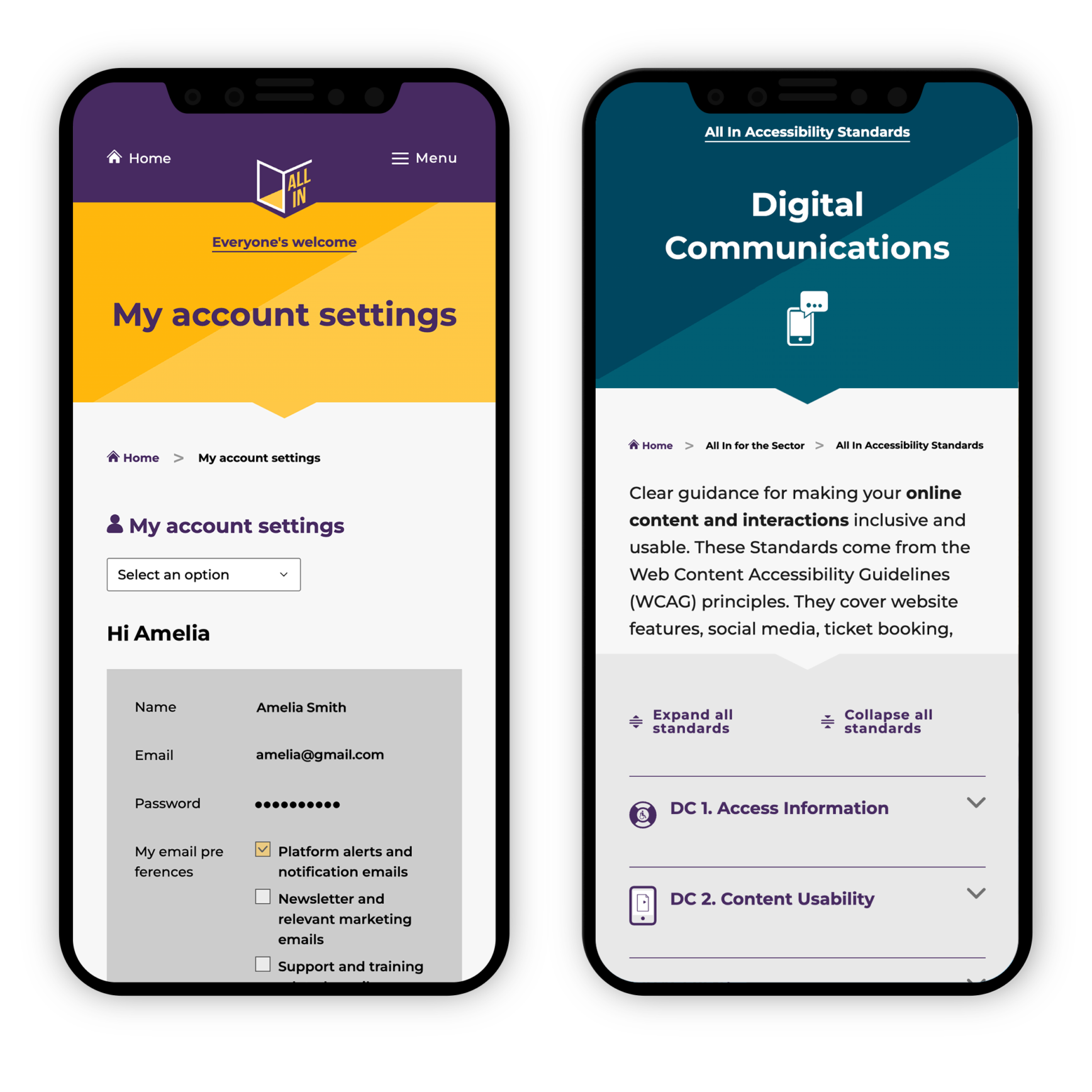 Arts Council England All In website - mobile view